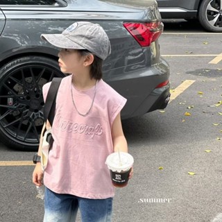 淡水現貨 男童背心 純棉 童裝圓領背心 兒童短袖 小童 大童 男童無袖 女童 小孩衣服 運動上衣