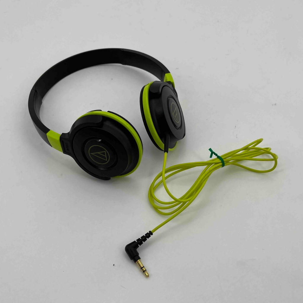 ❮二手❯ 日本 audio-technica 鐵三角 ATH-S100iS 耳罩式耳麥 綠 耳罩可反轉為單耳監聽 耳機