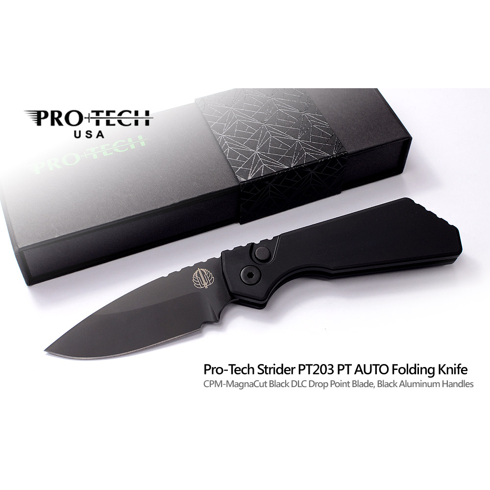 【瑞棋精品名刀】PorTech PT203 Strider Auto黑鋁柄自動側彈刀 $12650