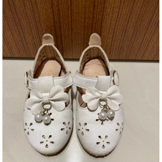 童鞋 白色寶寶皮鞋 13.5公分 女童