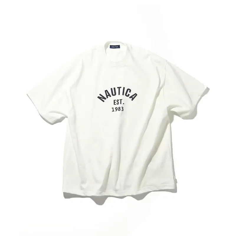 NAUTICA Felt Pach Arch Logo 白色 短袖  男女款 NTC-33 [現貨]