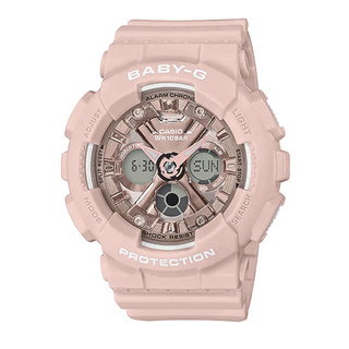 【CASIO 卡西歐】Baby-G 霧面質感 百米防水 電子錶 雙顯運動錶 BA-130-4A 粉 臺南時代