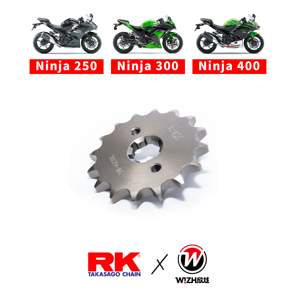 【RK】F｜520｜Ninja250．Ninja300．Ninja400｜14T｜前齒盤．鋼齒｜W!ZH 欣炫