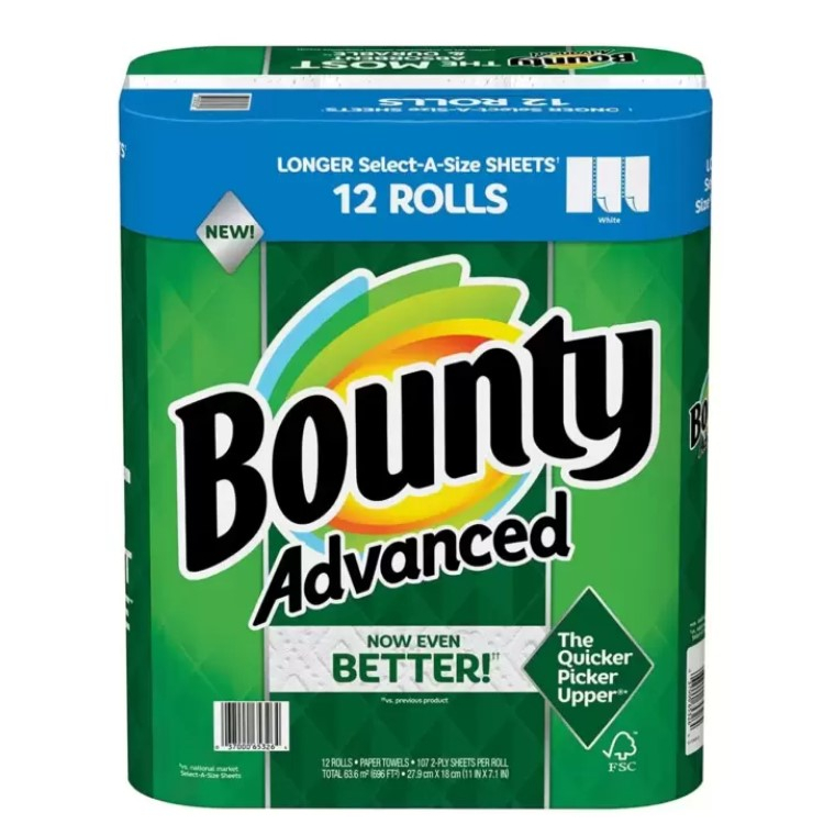 【好市多 代購】Bounty 兩層隨意撕特級廚房紙巾 107張 X 12捲 | Costco