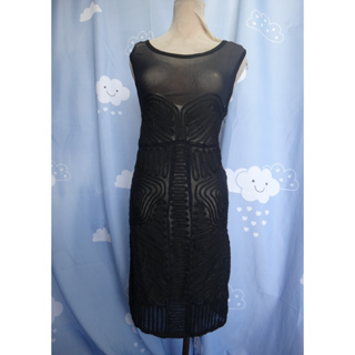 正品 A/X ARMANI EXCHANGE 黑色 透明紗質洋裝 size: S