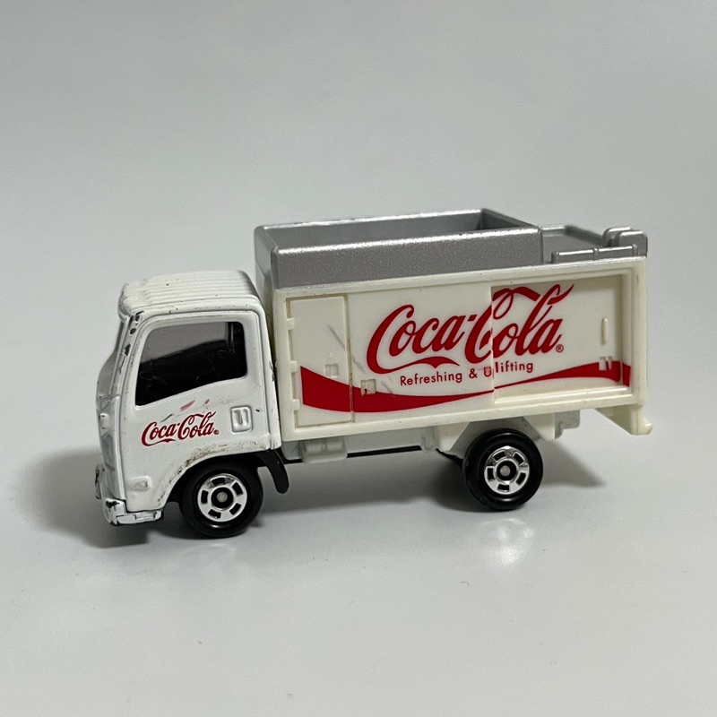 可口可樂 飲料運送車 Tomica 白色 車廂門可滑動開