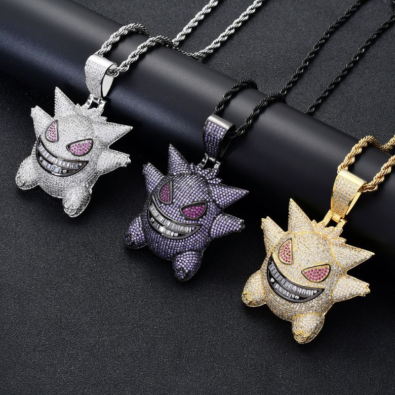 【TOX!C】MATHALLA滿鑽耿鬼麻花項鍊 Small Pokemon Pendant Necklace