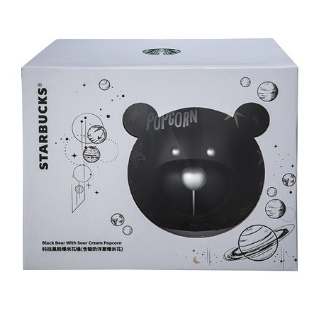 【新品出清】星巴克爆米花桶(不含爆米花) 太空熊 大頭熊 黑色/白色