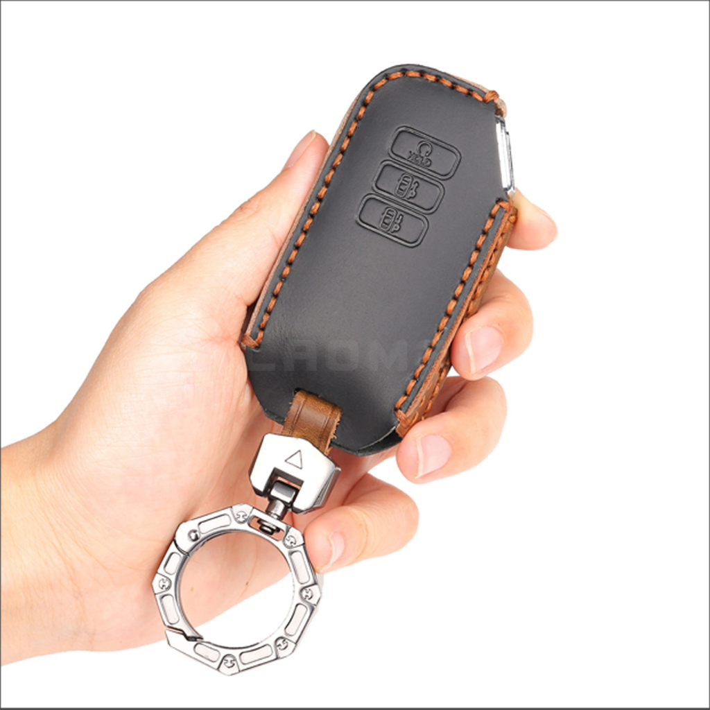 台灣出貨 [ 老麥鑰匙皮套 ] Kia EV6 純電智慧跨界休旅 電動車保護套 起亞鑰匙包 智能鑰匙皮套 瘋馬皮 真皮