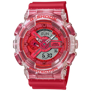 【CASIO 卡西歐】G-SHOCK 繽紛扭蛋 GA-110GL-4A 兩百米防水電子錶 雙顯運動錶 透明色/紅 台南