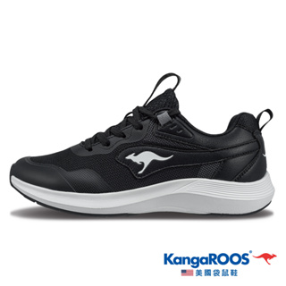 【KangaROOS美國袋鼠鞋】女 RUN FLOW 超輕量跑鞋 機能運動 慢跑鞋(黑/白-KW32150)