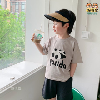 【點悅家】兒童純棉短袖上衣 可愛印花圖案 男童 女童 夏裝短袖 短T 圓領上衣 薄款落肩寬鬆短袖 E24