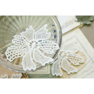 。素敵手作Antique材料。蕾絲花片系列--日本棉線刺繡鏤空花片--大波斯菊
