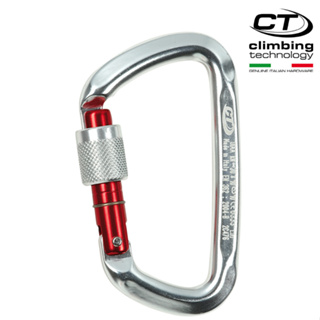 Climbing Technology D型鋁合金有鎖鉤環2C47600XTN 紅色