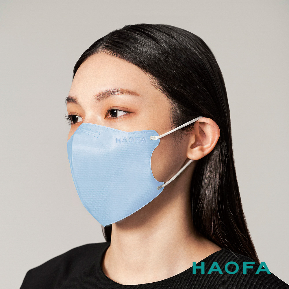 HAOFA氣密型99%防護醫療N95口罩-粉藍色(30入)