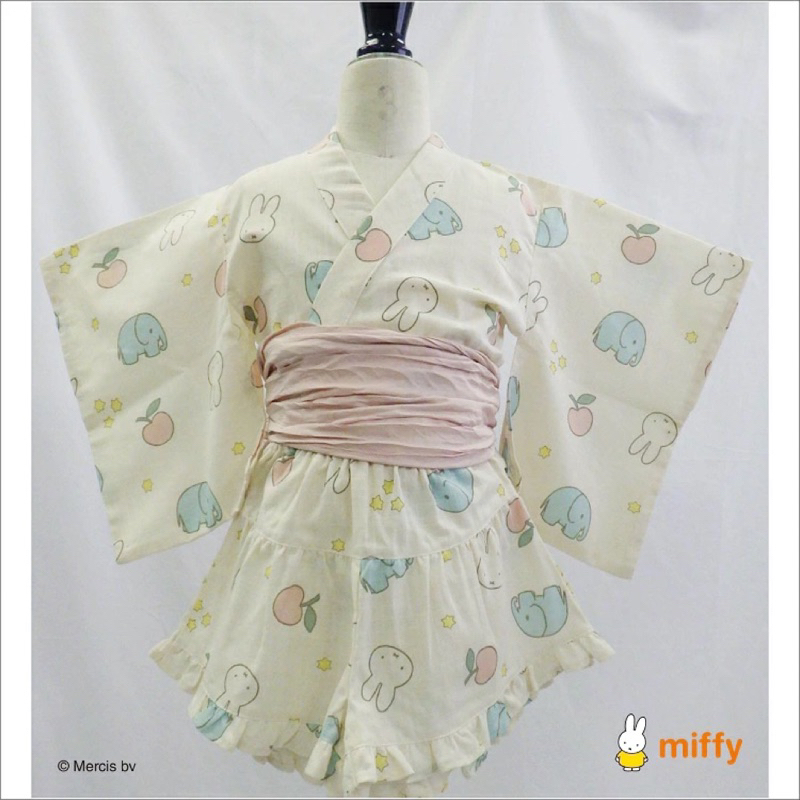 現貨🇯🇵日本獨家款 Miffy 米菲兔x大象 蘋果 綁帶和服