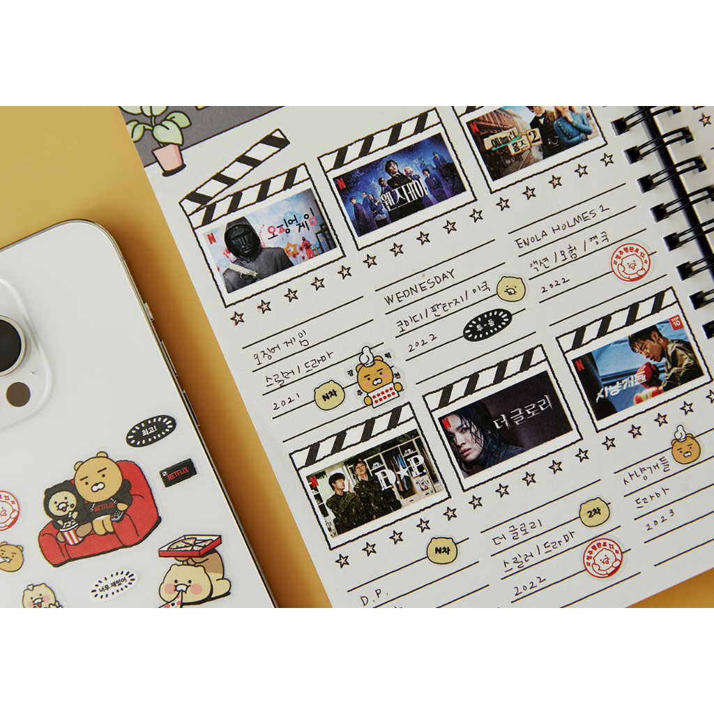 韓國Netflix KAKAO FRIENDS 聯名商品 春植 透明 貼紙 筆記本裝飾 飾裝貼