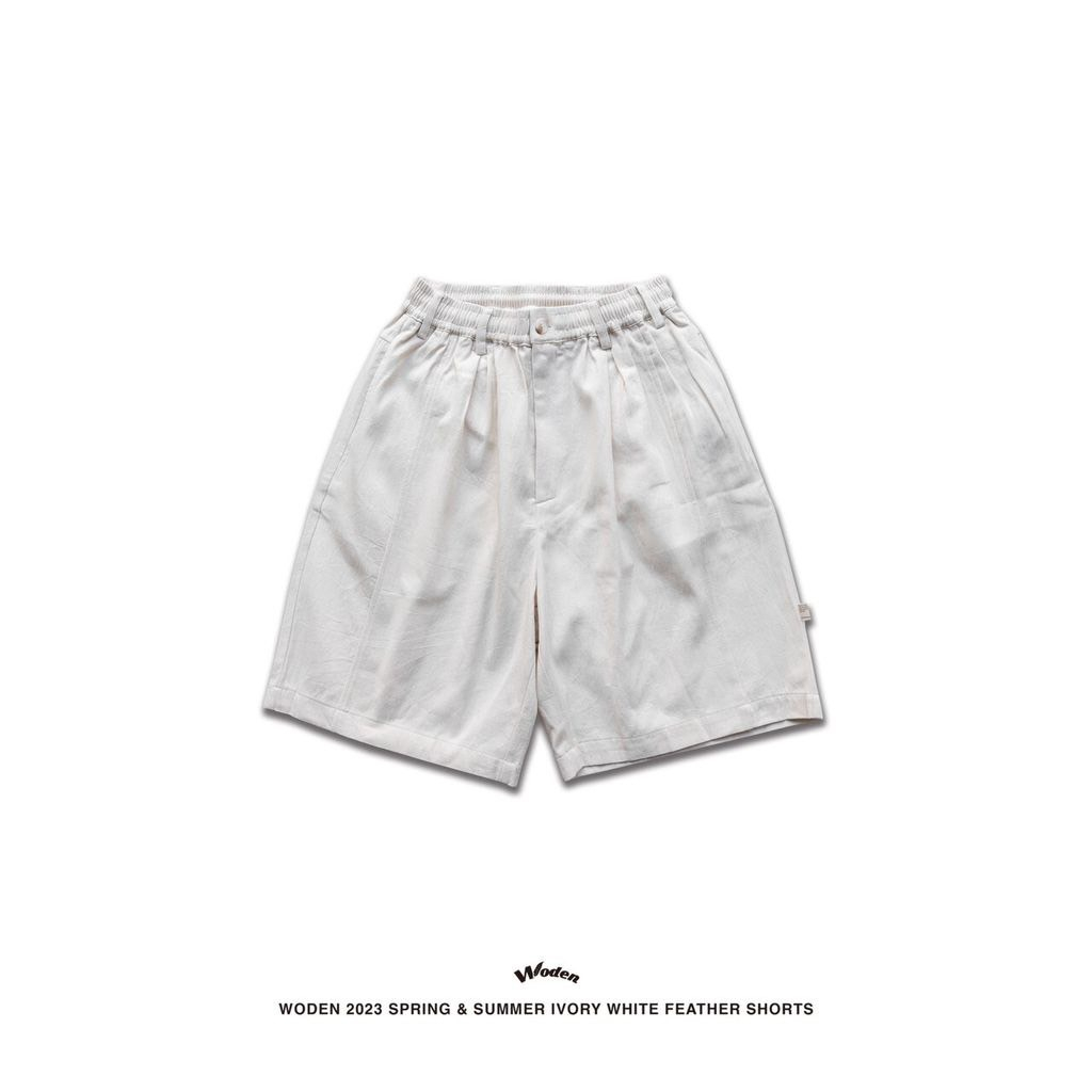 【P.COAST LAB】WODEN 2023SS Ivory white 054 Feather Shorts