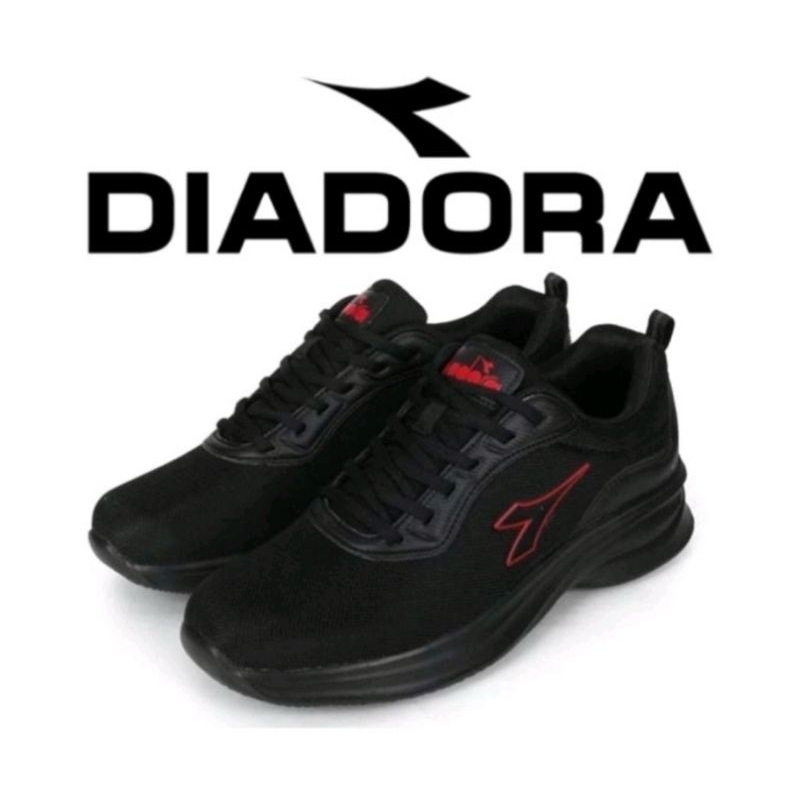 【DIADORA】男 輕量透氣 止滑耐磨慢跑鞋 寬楦 夜間反光 黑紅(DA 1288)a104