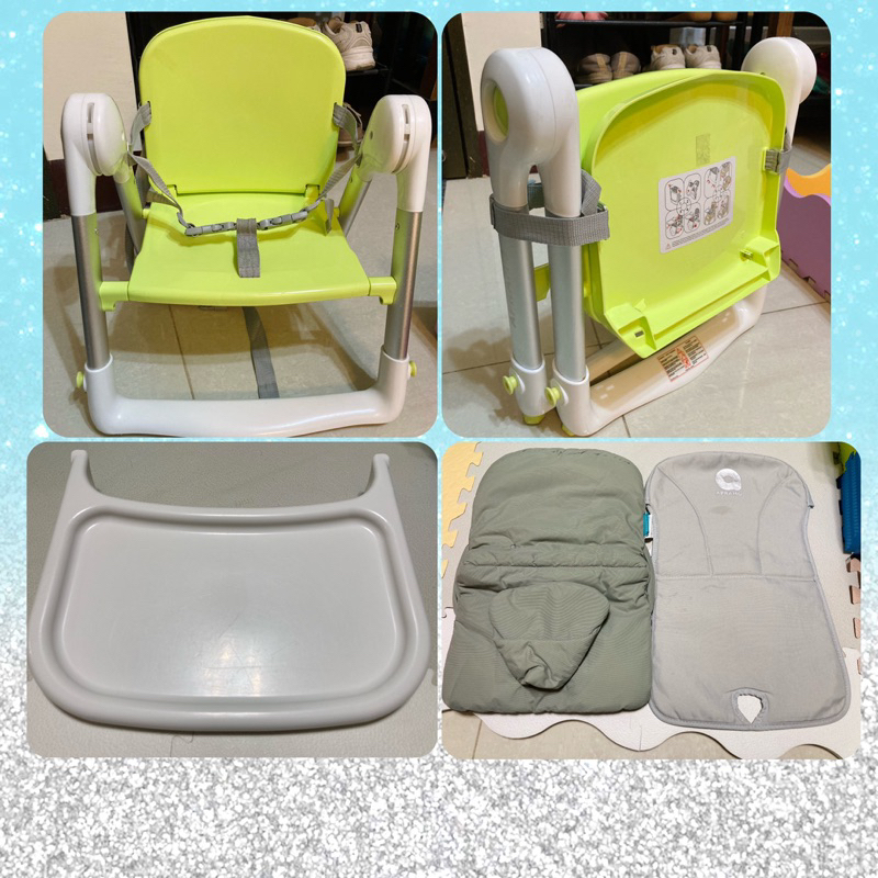 二手出清 私訊含運- APRAMO Flippa 可攜式兩用兒童餐椅 果綠色 🎁加贈厚坐墊