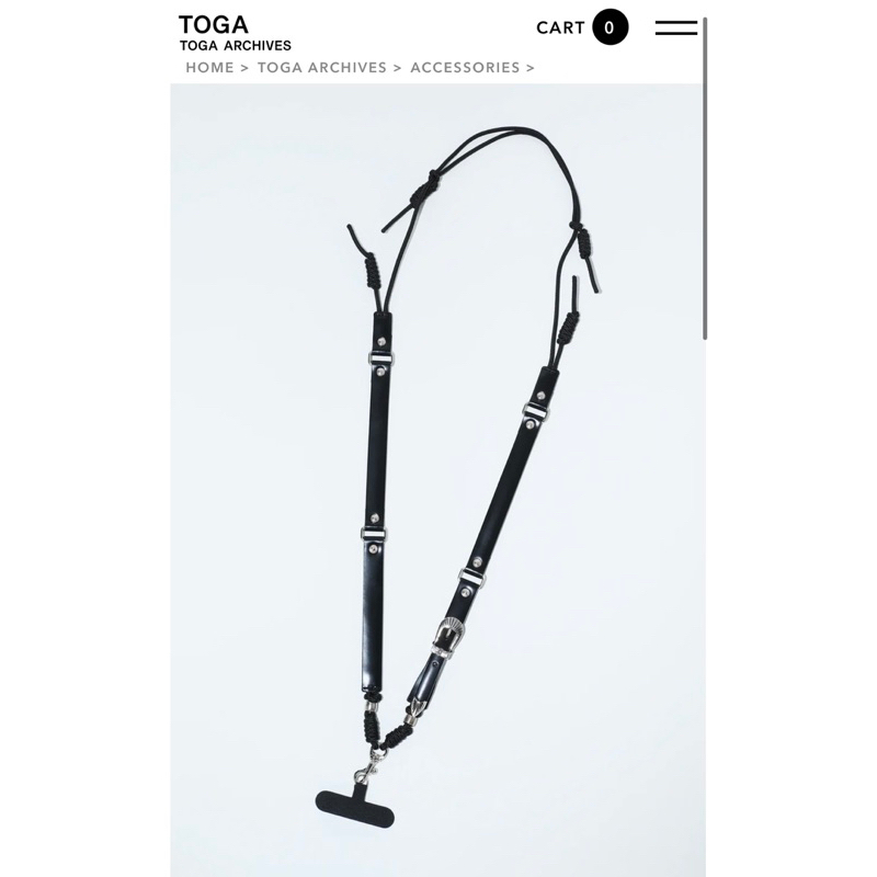 [現貨]全新轉賣 TOGA ARCHIVES 手機揹帶 LEATHER PHONE STRAP 黑色 黑銀 皮革 背帶