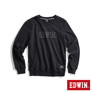 EDWIN EDGE 顆粒 BOX LOGO厚長袖T恤(黑色)-女款
