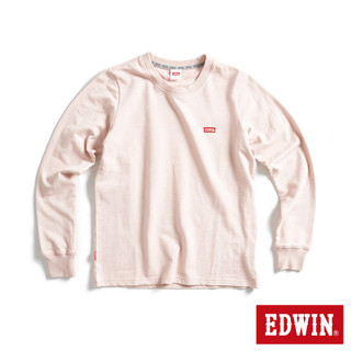EDWIN 女款 露營系列 背後富士山營地LOGO長袖T恤(淺粉紅)