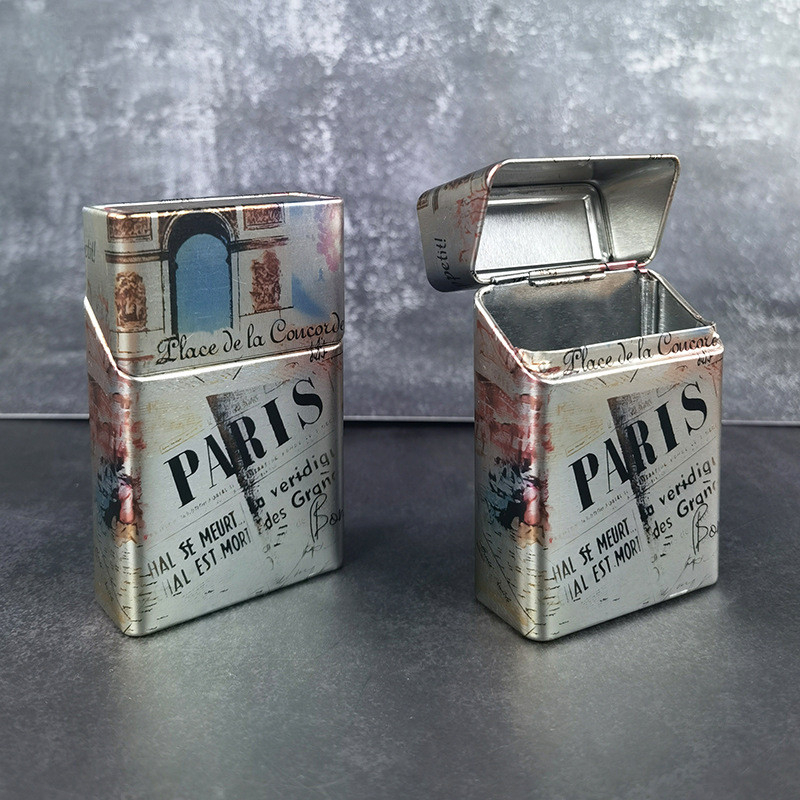 現貨 DIY香煙盒 個性創意金屬香煙鐵盒  復古菸盒20支裝煙盒 粗支煙盒