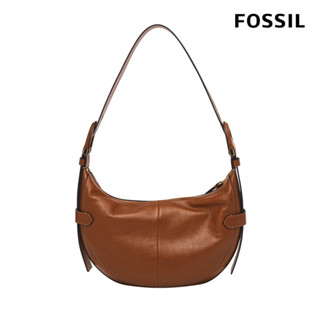 FOSSIL Harwell 真皮新月側揹包-咖啡色 ZB1847200