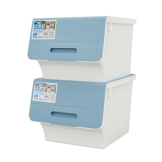 40L 普羅旺可自由堆疊直取式收納箱【兩入】掀蓋式 塑膠箱 衣物收納 收納櫃 堆疊箱 置物箱