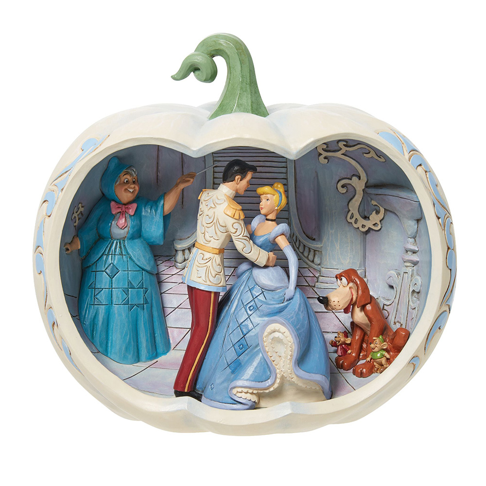Enesco精品雕塑 Disney 迪士尼 灰姑娘 南瓜內仙杜瑞拉與王子居家擺飾 EN34409
