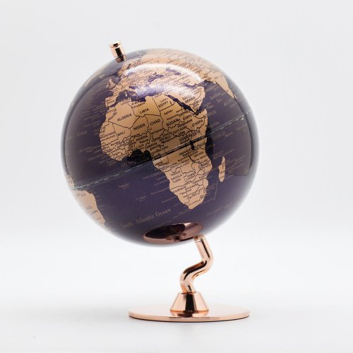 【SkyGlobe】5吋金屬紫時尚古銅底座地球儀(英文版)《WUZ屋子》地圖 地球儀 擺飾 台灣製
