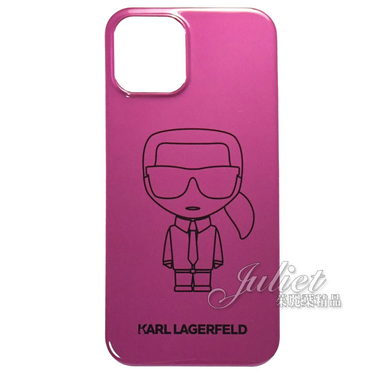 【茱麗葉精品】KARL LAGERFELD 老佛爺公仔 Iphone 12 6.1吋手機殼.紫紅 現貨在台