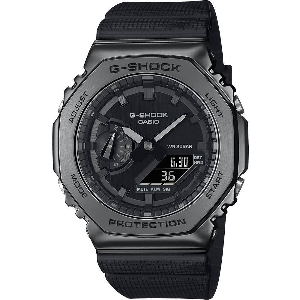 CASIO 卡西歐 G-SHOCK 農家橡樹 八角雙顯手錶 GM-2100BB-1A