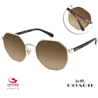 COACH 時尚大鏡框金屬 太陽眼鏡(多款可選#HC7147)