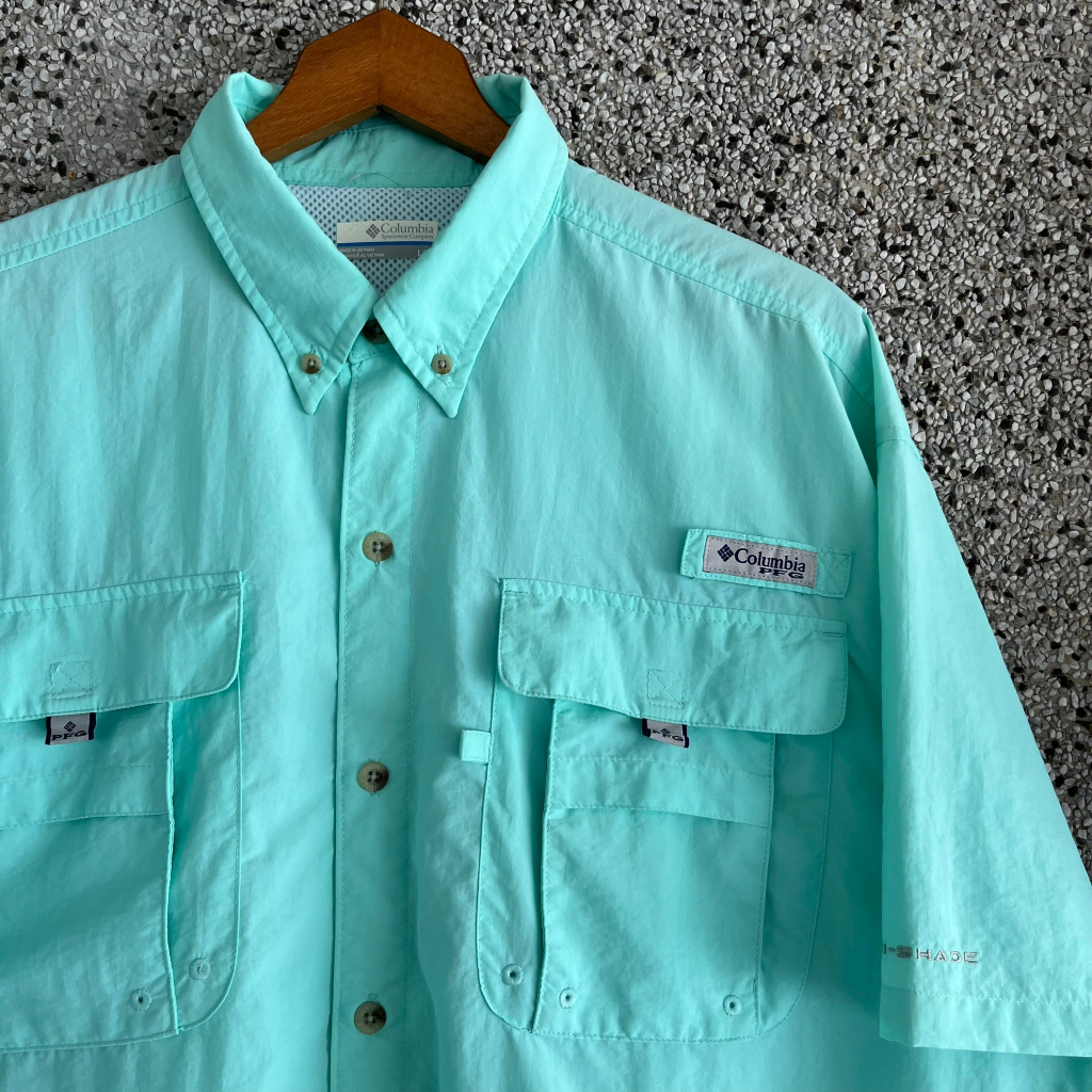 [Oldman Vintage]Columbia Fishing Shirt 釣魚 短袖 襯衫 古著 L號 FS06