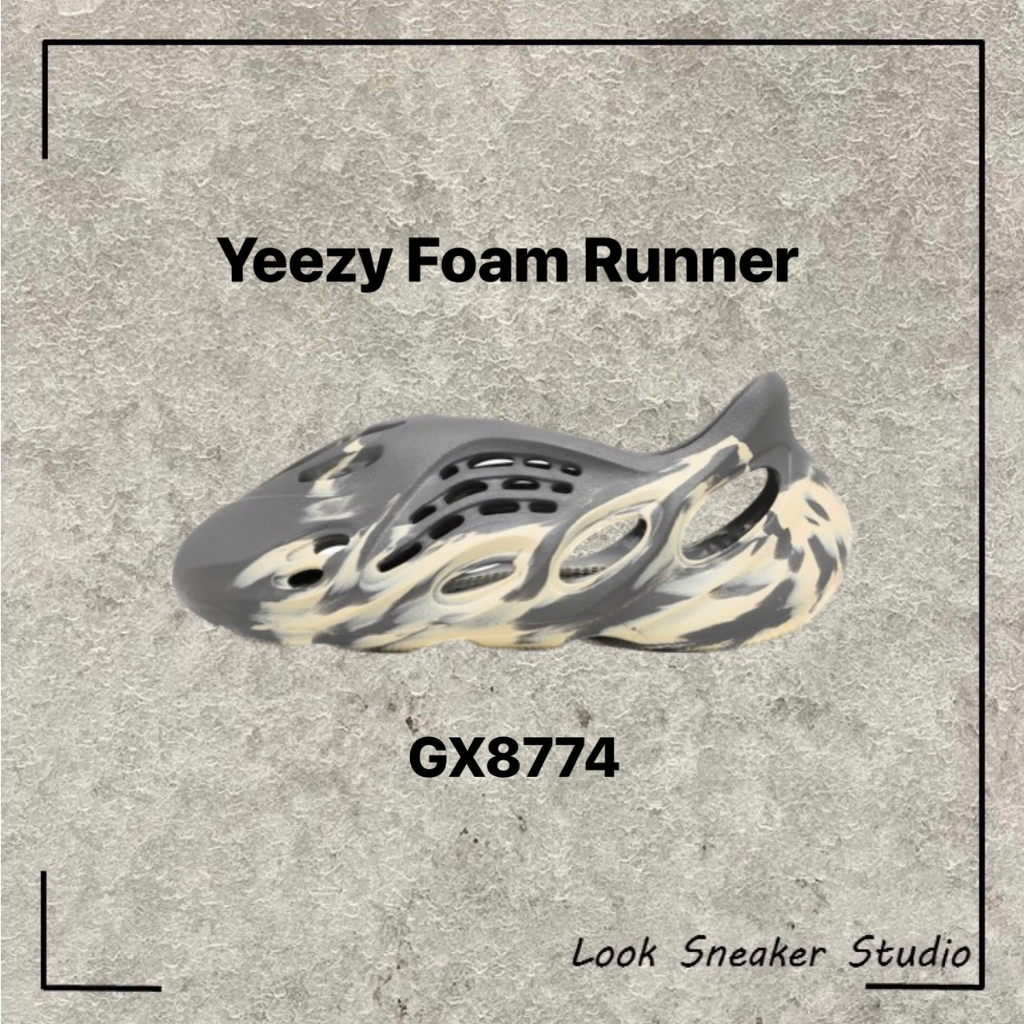 路克 Look👀 adidas Yeezy Foam 椰子 肯爺 涼拖鞋 洞洞鞋 渲染 灰 骨白 GX8774