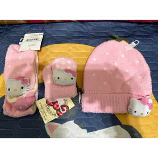 三麗鷗 Hello Kitty嬰兒毛帽、手套、圍巾(粉)2~3歲