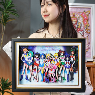 代購【3D立體畫】魚紙匠出品 美少女戰士 月野兔 地場衛 全家福 紙藝 立體畫 手工 客廳臥室 裝飾畫 藝術畫 生日禮物
