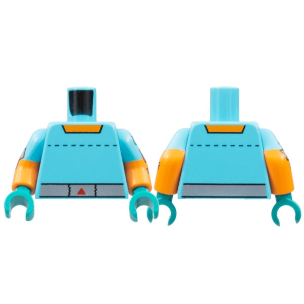 【小荳樂高】LEGO 第23代人偶包 6號 中間天空藍色 紙板機器人 身體 上半身 (71034)