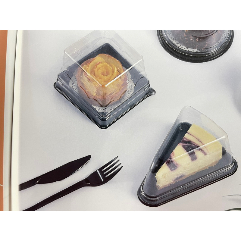 🔺臺灣現貨 少量零售🔺創意蛋糕盒 蛋黃酥盒 迷你蛋糕盒  高蓋 正方形 黑色 透明蓋 蛋糕店 輕食盒 烘培材料 免洗餐具