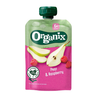 英國 Organix 歐佳 6m+ 水果纖泥 - 洋梨覆盆莓 100g