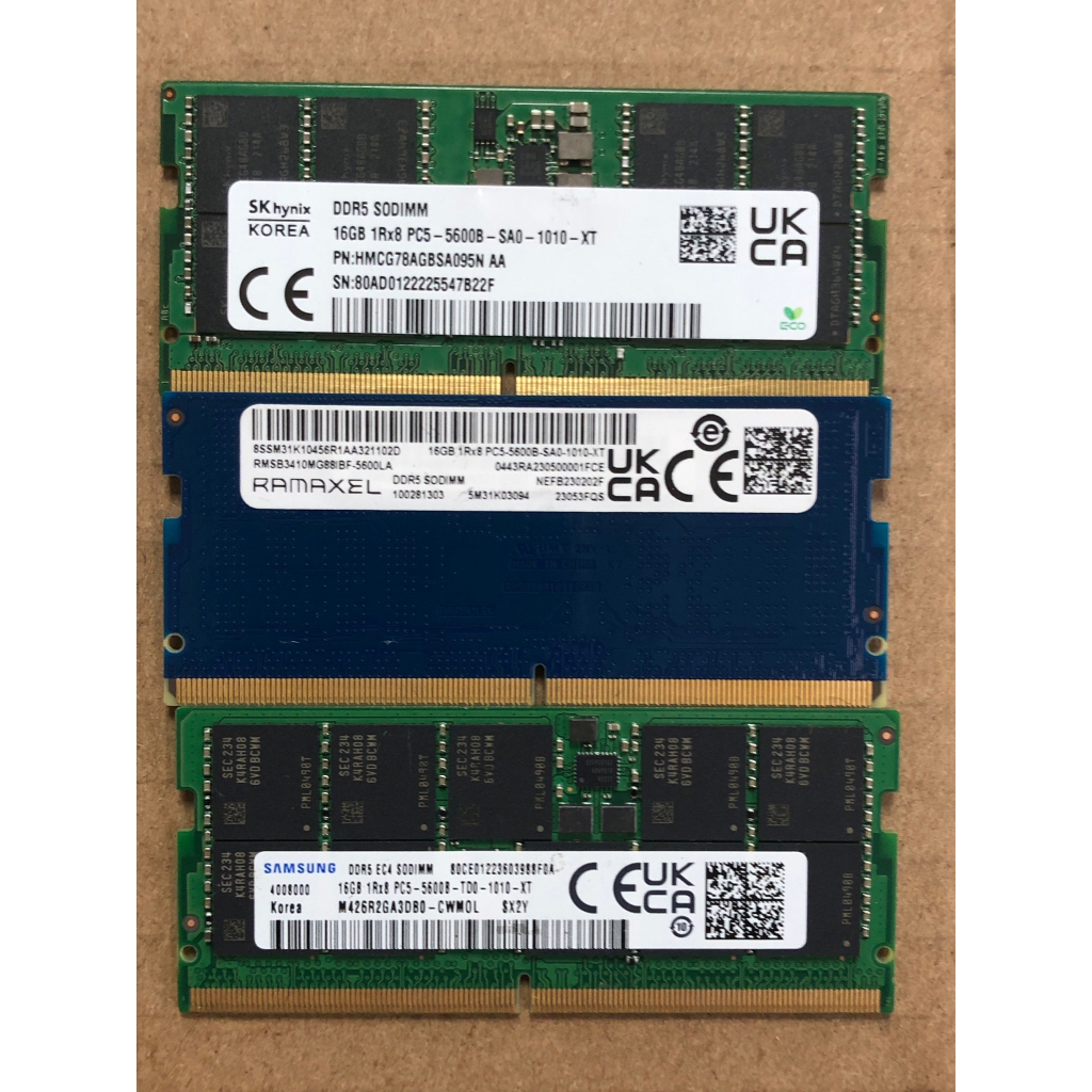 筆電拆機DDR5 16G 32G 5600 記憶體