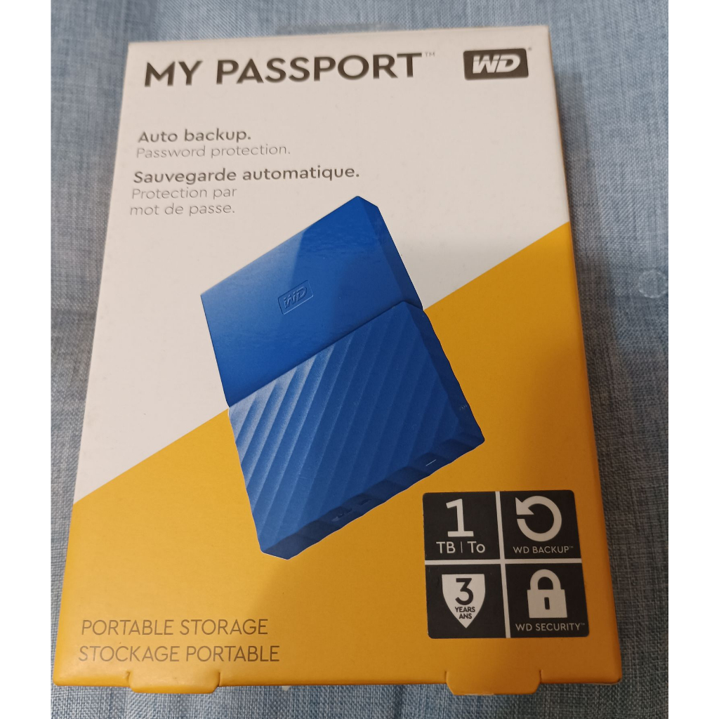 WD My Passport 1TB 2.5吋 行動硬碟 藍色 (附原廠保護殼)