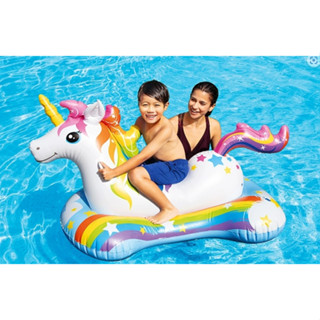美國INTEX 57552 充氣彩色獨角獸坐騎 游泳圈 充氣浮排 玩水 游泳 戲水 迷露森活