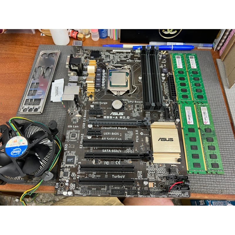 《出清大特價》華碩 B85-A R2.0主機板+CPU I5 4690+DDR3 4Gx4+銅扇+擋板 1150腳位