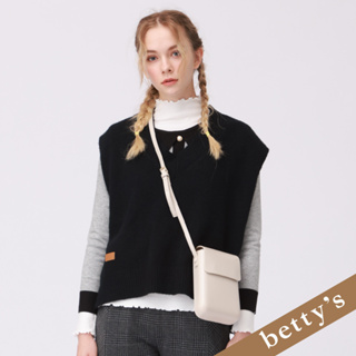 betty’s貝蒂思(25)長毛織紋下擺開衩背心毛衣(共二色)
