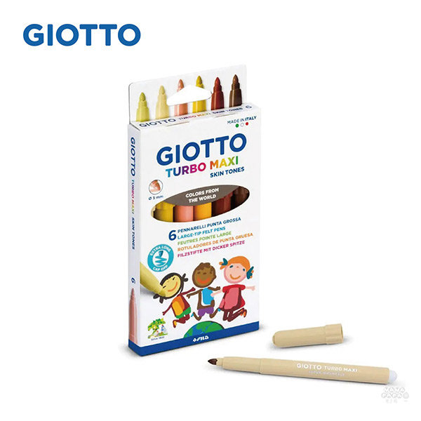 【義大利 GIOTTO】膚色不縮頭彩色筆6色 產地 : 義大利