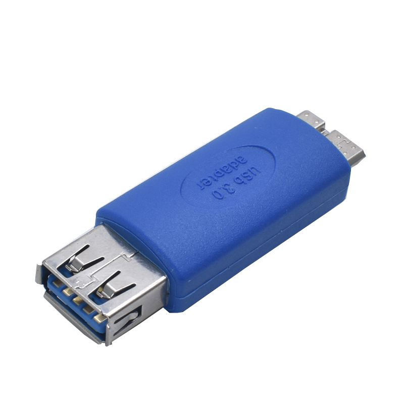 庫存不用等-【】-USB 3.0 A母轉Micro B公轉接頭 A母座對Micro B 轉接頭 藍色 W258-190現