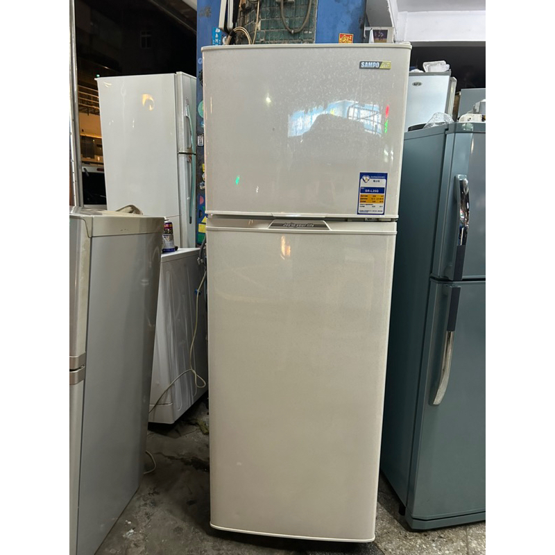 二手中古家電，冰箱，聲寶250公升節能省電雙門冰箱，型號SR-L25G，59x166×59保固三個月